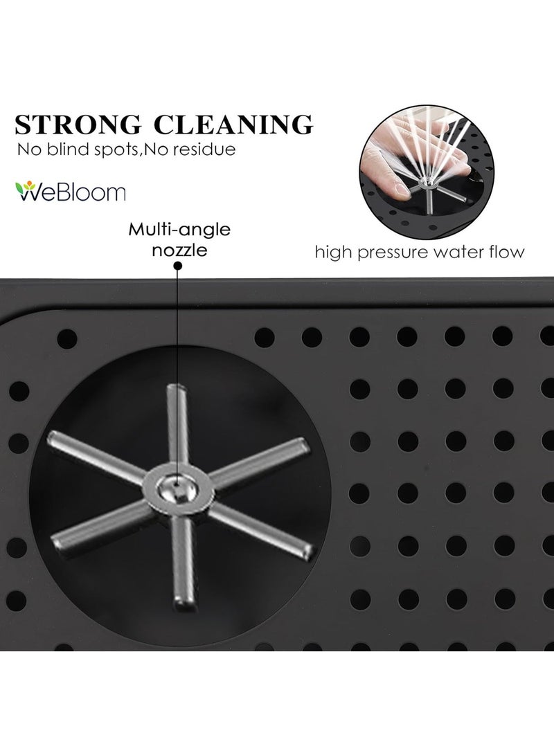 WeBloom 304 Stainless Steel Cup Rinser, Embedded Glass Sink Rinser High Pressure Washing Easy To Install Multi Angle Flushing with Drip Tray for Restaurant Coffee Shop Bar - Image 3